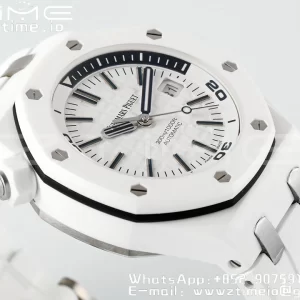 AP Royal Oak Offshore Diver 15707 Weiß Keramik ZF 1:1 Best Edition SA3120 Super Clone - Super Clone Watch | 1:1 Best Version