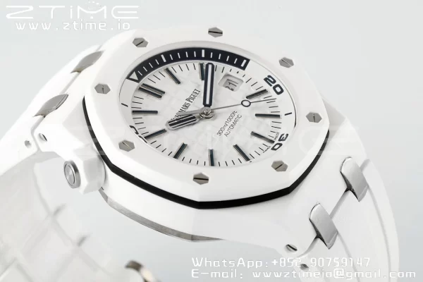 AP Royal Oak Offshore Diver 15707 Weiß Keramik ZF 1:1 Best Edition SA3120 Super Clone - Super Clone Watch | 1:1 Best Version