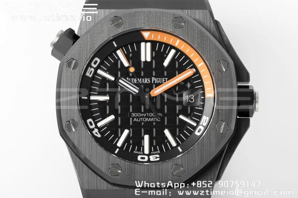 AP Royal Oak Offshore Diver 15707 Black Ceramic ZF 1:1 Best Edition SA3120 Super Clone - Super Clone Watch | 1:1 Best Version