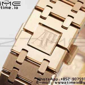 AP Royal Oak 41mm 15400 RG APSF 1:1 Best Edition Black Textured Dial on RG Bracelet SA3120 Super Clone V3 - Super Clone Watch | 1:1 Best Version