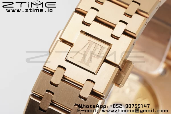 AP Royal Oak 41mm 15400 RG APSF 1:1 Best Edition Black Textured Dial on RG Bracelet SA3120 Super Clone V3 - Super Clone Watch | 1:1 Best Version