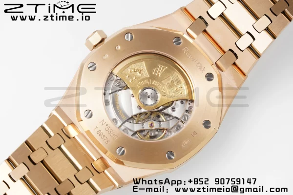 AP Royal Oak 41mm 15400 RG APSF 1:1 Best Edition Black Textured Dial on RG Bracelet SA3120 Super Clone V3 - Super Clone Watch | 1:1 Best Version
