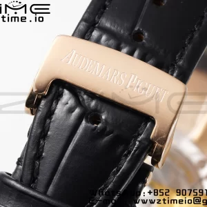 AP Royal Oak 41mm 15400 RG APSF 1:1 Best Edition Black Textured Dial on Black Leather Strap SA3120 Super Clone V3 - Super Clone Watch | 1:1 Best Version