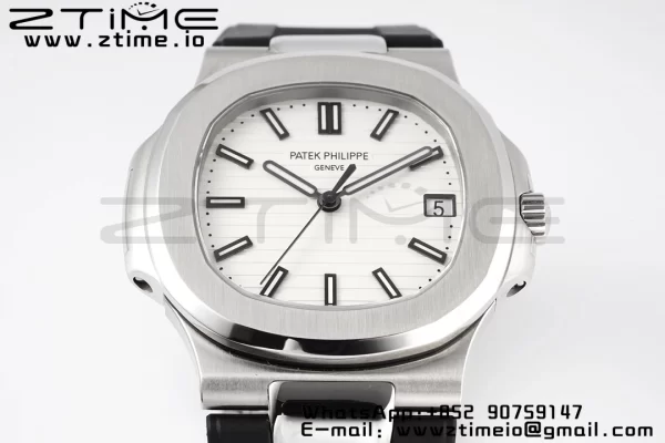 PATEK PHILIPPE Nautilus 5711/1A PPF 1:1 Best Edition White Textured Dial on Black Rubber Strap 324CS V5 - Super Clone Watch | 1:1 Best Version