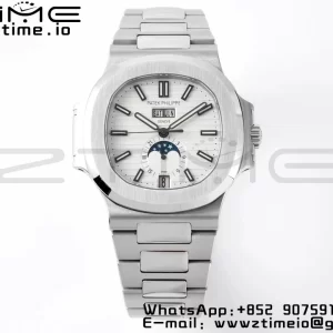 PATEK PHILIPPE Nautilus 5726 Full Function SS PPF 1:1 Best Edition White Dial on SS Bracelet A324 - Super Clone Watch | 1:1 Best Version