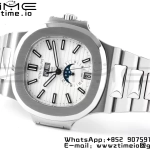PATEK PHILIPPE Nautilus 5726 Full Function SS PPF 1:1 Best Edition White Dial on SS Bracelet A324 - Super Clone Watch | 1:1 Best Version