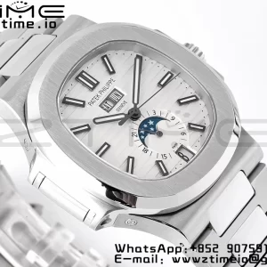 PATEK PHILIPPE Nautilus 5726 Full Function SS PPF 1:1 Best Edition White Dial on SS Bracelet A324 - Super Clone Watch | 1:1 Best Version