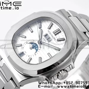 PATEK PHILIPPE Nautilus 5726 Full Function SS PPF 1:1 Best Edition White Dial on SS Bracelet A324 - Super Clone Watch | 1:1 Best Version