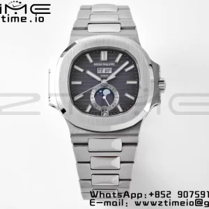 PATEK PHILIPPE Nautilus 5726 Full Function SS PPF 1:1 Best Edition Gray Dial on SS Bracelet A324 - Super Clone Watch | 1:1 Best Version