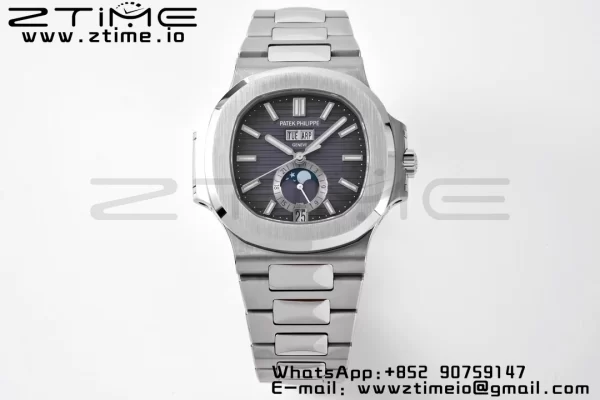 PATEK PHILIPPE Nautilus 5726 Full Function SS PPF 1:1 Best Edition Gray Dial on SS Bracelet A324 - Super Clone Watch | 1:1 Best Version