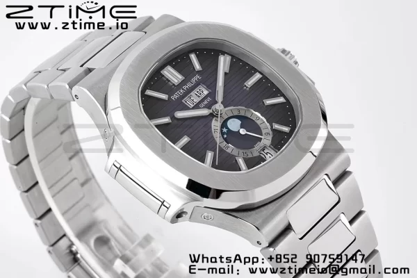 PATEK PHILIPPE Nautilus 5726 Full Function SS PPF 1:1 Best Edition Gray Dial on SS Bracelet A324 - Super Clone Watch | 1:1 Best Version