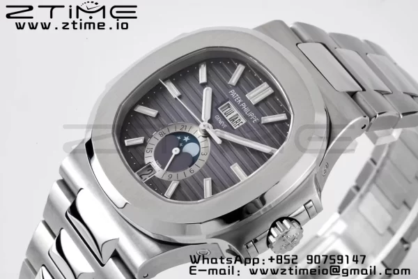 PATEK PHILIPPE Nautilus 5726 Full Function SS PPF 1:1 Best Edition Gray Dial on SS Bracelet A324 - Super Clone Watch | 1:1 Best Version