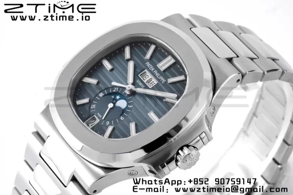 PATEK PHILIPPE Nautilus 5726 Full Function SS PPF 1:1 Best Edition Blue Dial on SS Bracelet A324 - Super Clone Watch | 1:1 Best Version
