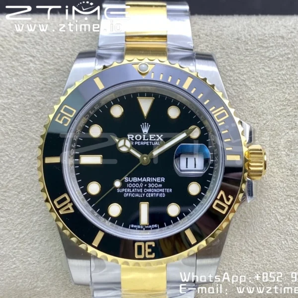 Rolex Submariner 40mm 116613 LN VSF 1:1 Best Edition Black Dial on SS/YG Bracelet VS3135 - Super Clone Watch | 1:1 Best Version