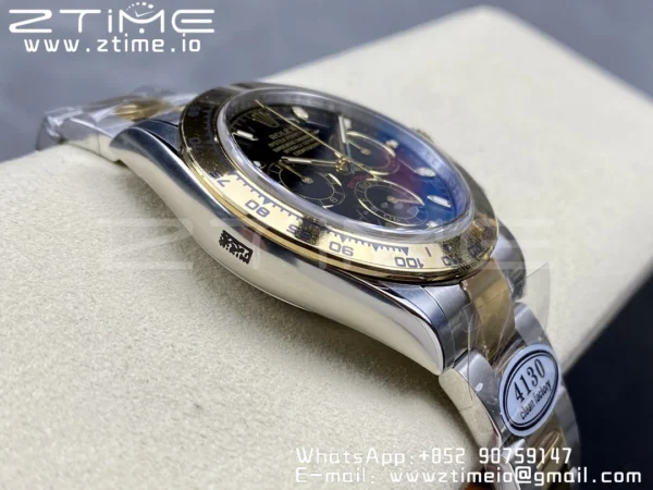 Rolex Daytona 116503 Clean 1:1 Best Edition Quadrante nero su bracciale YG/SS SA4130 V2 - Orologio Super Clone | 1:1 Best Version