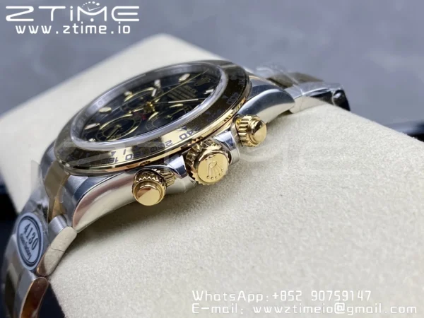 Rolex Daytona 116503 Clean 1:1 Best Edition Quadrante nero su bracciale YG/SS SA4130 V2 - Orologio Super Clone | 1:1 Best Version