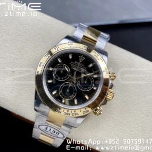 Rolex Daytona 116503 Clean 1:1 Best Edition Quadrante nero su bracciale YG/SS SA4130 V2 - Orologio Super Clone | 1:1 Best Version