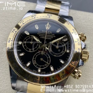 Rolex Daytona 116503 Clean 1:1 Best Edition Quadrante nero su bracciale YG/SS SA4130 V2 - Orologio Super Clone | 1:1 Best Version