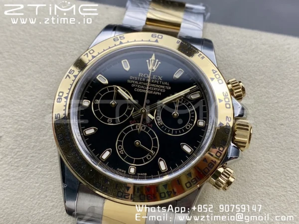 Rolex Daytona 116503 Clean 1:1 Best Edition Quadrante nero su bracciale YG/SS SA4130 V2 - Orologio Super Clone | 1:1 Best Version