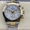 Rolex Daytona 116503 SS/YG Čistá továrna 1:1 Nejlepší vydání White Stick Dial on SS/YG Oyster Bracelet A4130 - Super Clone Watch | 1:1 Nejlepší verze