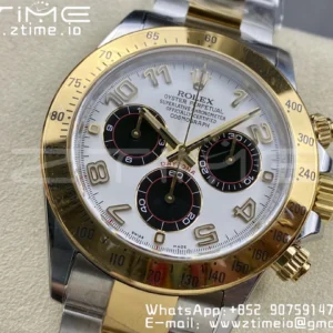 Rolex Rolex Daytona 116503 SS/YG Clean Factory 1:1 Best Edition White Dial on SS/YG Oyster Bracelet A4130 - Super Clone Watch | 1:1 Best Version