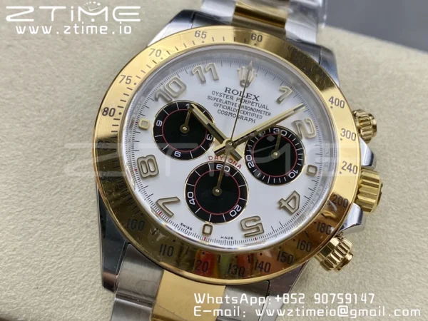 Rolex Rolex Daytona 116503 SS/YG Clean Factory 1:1 Best Edition White Dial on SS/YG Oyster Bracelet A4130 - Super Clone Watch | 1:1 Best Version