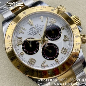 Rolex Rolex Daytona 116503 SS/YG Clean Factory 1:1 Best Edition White Dial on SS/YG Oyster Bracelet A4130 - Super Clone Watch | 1:1 Best Version