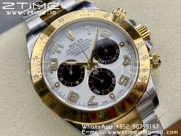 Rolex Rolex Daytona 116503 SS/YG Clean Factory 1:1 Best Edition White Dial on SS/YG Oyster Bracelet A4130 - Super Clone Watch | 1:1 Best Version