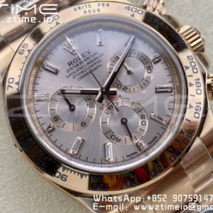 Rolex Daytona 116505 1:1 Best Edition Clean Factory RG Moissanite Dial on RG Bracelet SA4130 v2 - Super Clone Watch | 1:1 Best Version