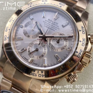 Rolex Daytona 116505 1:1 Best Edition Clean Factory RG Moissanite Dial on RG Bracelet SA4130 v2 - Super Clone Watch | 1:1 Best Version