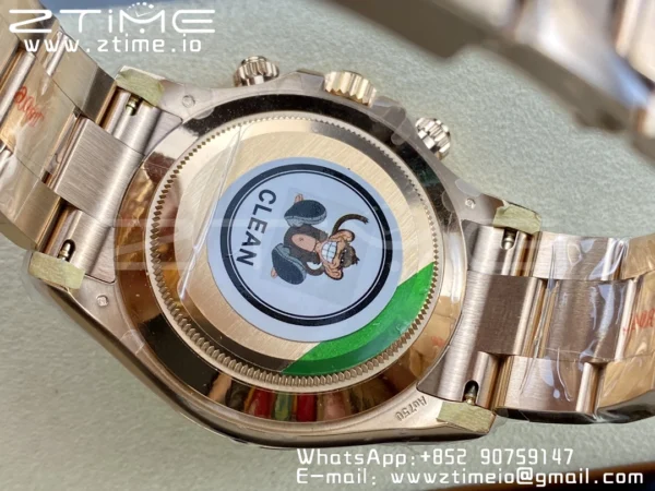 Rolex Daytona 116505 1:1 Best Edition Clean Factory RG Moissanite Dial on RG Bracelet SA4130 v2 - Super Clone Watch | 1:1 Best Version