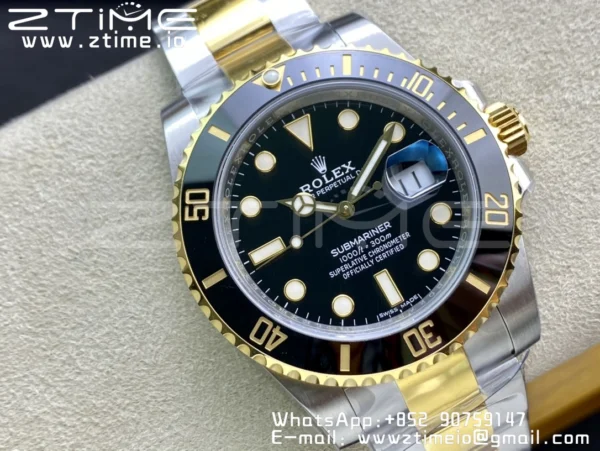 Rolex Submariner 40mm 116613 LN VSF 1:1 Best Edition Black Dial on SS/YG Bracelet VS3135 - Super Clone Watch | 1:1 Best Version