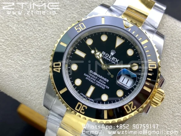 Rolex Submariner 40mm 116613 LN VSF 1:1 Best Edition Black Dial on SS/YG Bracelet VS3135 - Super Clone Watch | 1:1 Best Version