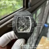 RICHARD MILLE RM055 NTPT BBR Factory Best Edition Skeleton Black Dial White Inside Frame on Black Rubber Strap Clone RMUL2 V3 - Super Clone Watch | 1:1 Nejlepší verze
