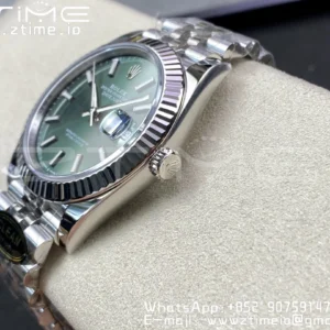 Rolex DateJust 41 126334 Clean 1:1 Best Edition 904L Steel Green Stick Dial on Jubilee Bracelet VR3235 - Super Clone Watch | 1:1 Best Version