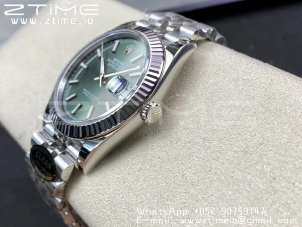 Rolex DateJust 41 126334 Clean 1:1 Best Edition 904L Steel Green Stick Dial on Jubilee Bracelet VR3235 - Super Clone Watch | 1:1 Best Version