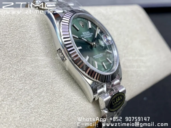 Rolex DateJust 41 126334 Clean 1:1 Best Edition 904L Steel Green Stick Dial on Jubilee Bracelet VR3235 - Super Clone Watch | 1:1 Best Version