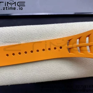 RICHARD MILLERM RM11-03 Black  Carbon Case Chrono KVF 1:1 Best Edition  Crystal Skeleton Yellow Dial On Orange Rubber Strap A7750 V3 - Super Clone Watch | 1:1 Best Version