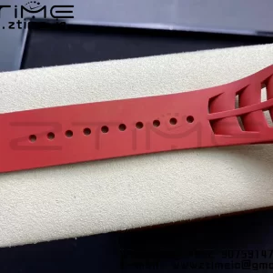 RICHARD MILLERM RM11-03 Black  Carbon Case Chrono KVF 1:1 Best Edition  Crystal Skeleton Yellow Dial On Red Rubber Strap A7750 V3 - Super Clone Watch | 1:1 Best Version