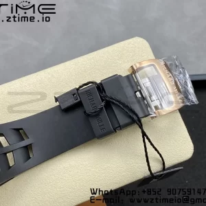 RICHARD MILLERM RM11-03 RG  KVF 1:1 Best Edition Crystal Skeleton Dial on Black Racing Rubber Strap A7750 V3 - Super Clone Watch | 1:1 Best Version