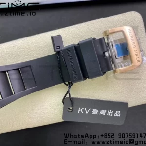 RICHARD MILLERM  RM011 RG Chrono KVF 1:1 Best Edition Crystal Dial Black on Black Rubber Strap A7750 V3 - Super Clone Watch | 1:1 Best Version