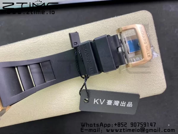 RICHARD MILLERM  RM011 RG Chrono KVF 1:1 Best Edition Crystal Dial Black on Black Rubber Strap A7750 V3 - Super Clone Watch | 1:1 Best Version