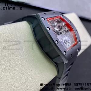 RICHARD MILLERM RM011 Ceramic Case Chrono KVF 1:1 Best Edition Ceramic Bezel Skeleton Dial On Rubber Strap A7750 V3 - Super Clone Watch | 1:1 Best Version