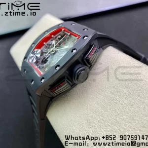RICHARD MILLERM RM011 Ceramic Case Chrono KVF 1:1 Best Edition Ceramic Bezel Skeleton Dial On Rubber Strap A7750 V3 - Super Clone Watch | 1:1 Best Version