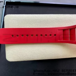 RICHARD MILLERM RM011 RG Chrono KVF 1:1 Best Edition Crystal Dial Black on Red Rubber Strap A7750 V3 - Super Clone Watch | 1:1 Best Version