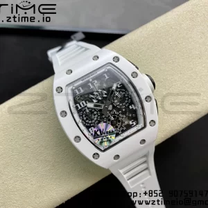 RICHARD MILLERM RM011 Ceramic Case Chrono KVF 1:1 Best Edition Ceramic Bezel Skeleton Dial On Rubber Strap A7750 V3 - Super Clone Watch | 1:1 Best Version