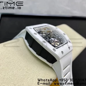 RICHARD MILLERM RM011 Ceramic Case Chrono KVF 1:1 Best Edition Ceramic Bezel Skeleton Dial On Rubber Strap A7750 V3 - Super Clone Watch | 1:1 Best Version
