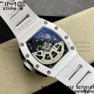 RICHARD MILLERM RM011 Ceramic Case Chrono KVF 1:1 Best Edition Ceramic Bezel Skeleton Dial On Rubber Strap A7750 V3 - Super Clone Watch | 1:1 Best Version