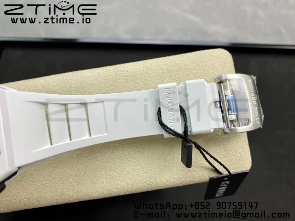 RICHARD MILLERM RM011 Ceramic Case Chrono KVF 1:1 Best Edition Ceramic Bezel Skeleton Dial On Rubber Strap A7750 V3 - Super Clone Watch | 1:1 Best Version