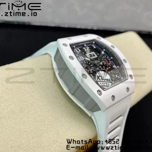 RICHARD MILLERM RM011 Ceramic Case Chrono KVF 1:1 Best Edition Ceramic Bezel Skeleton Dial On Rubber Strap A7750 V3 - Super Clone Watch | 1:1 Best Version